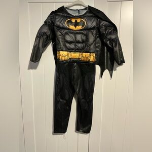 Batman Kids Muscle Chest Costume with Cape – Black & Yellow